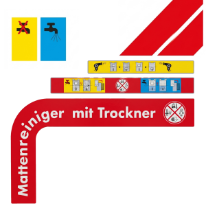 Aufkleber "Mattenreiniger / Bed.- Anleitung"...