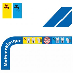 Aufkleber "Mattenreiniger / Bed.- Anleitung"...