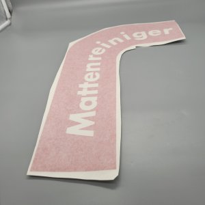 Sticker "Mat cleaner / instructions" for housing, different colors